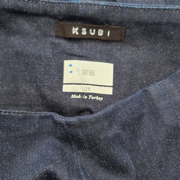 Ksubi Women Luna Denim Leggings Sz 28 Dark Blue Stretch Zippered Ankles  NWOT - Picture 2 of 10